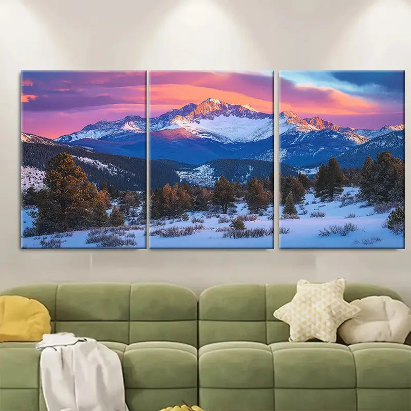 3pcs Rocky Mountain Colorado Landscape Wall Art Set Canvas Framed 60x90cm - High Quality Print 100% Australian Made Wall Canvas Ready to Hang