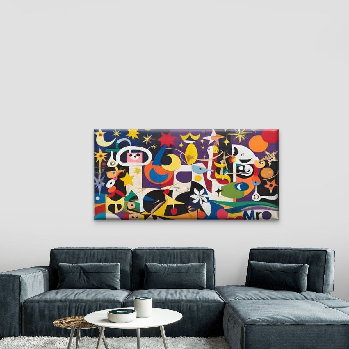 Multicolor Abstract Geometric Wall Art Canvas Office Home Room Framed 120x60cm