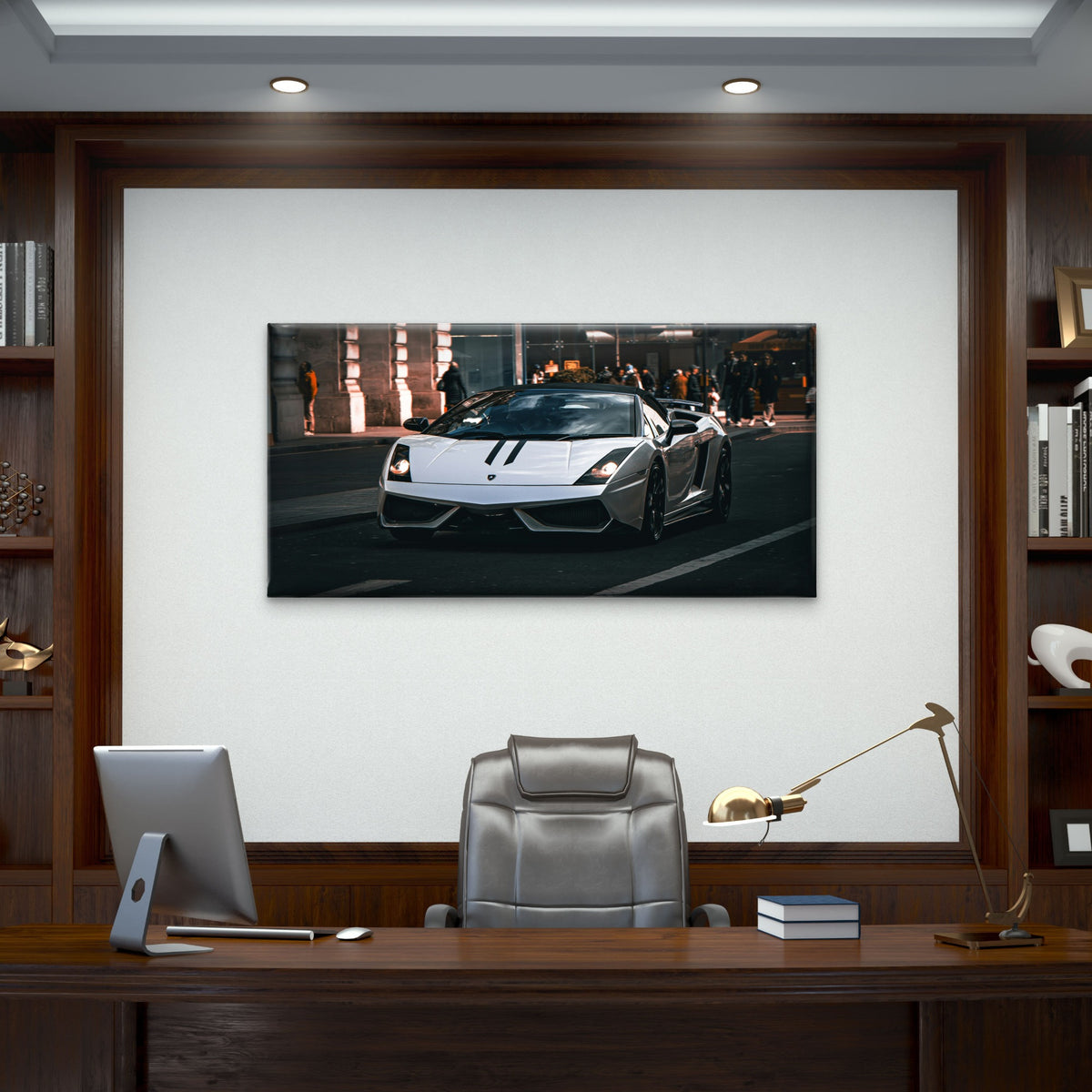 Lamborghini Gallardo Supercar Art Wall Art Canvas Office Home Framed 120x60cm