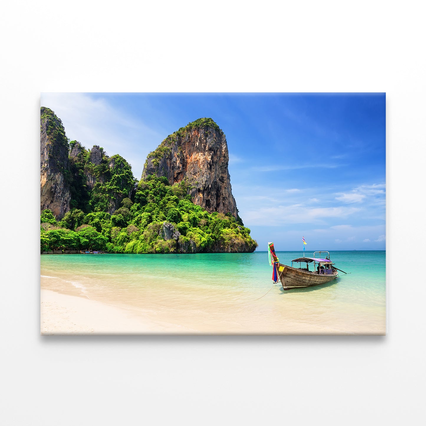 Longtail Boat at Railay Beach Wall Art Decor 100% Australian Made