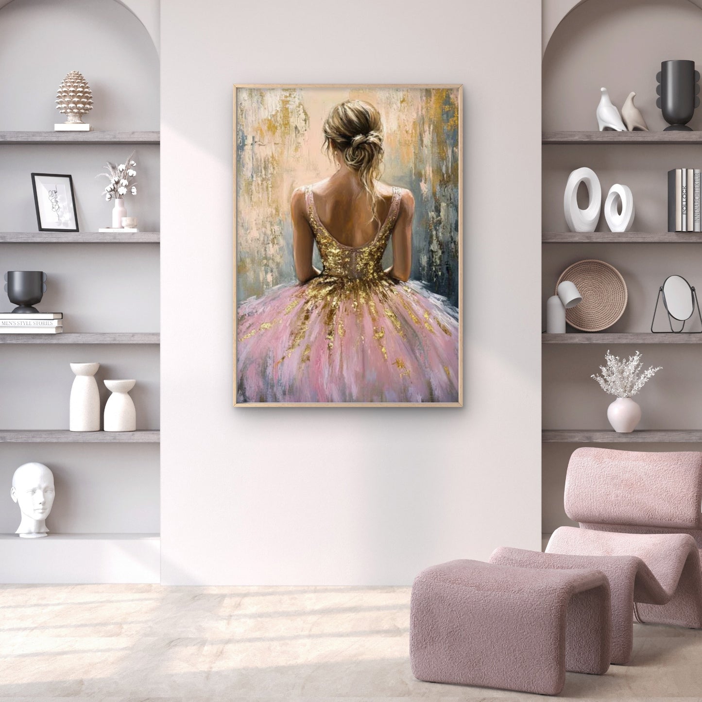 Golden Elegance Back View Fashion Home Decor Premium Quality Poster Print Choose Your Sizes