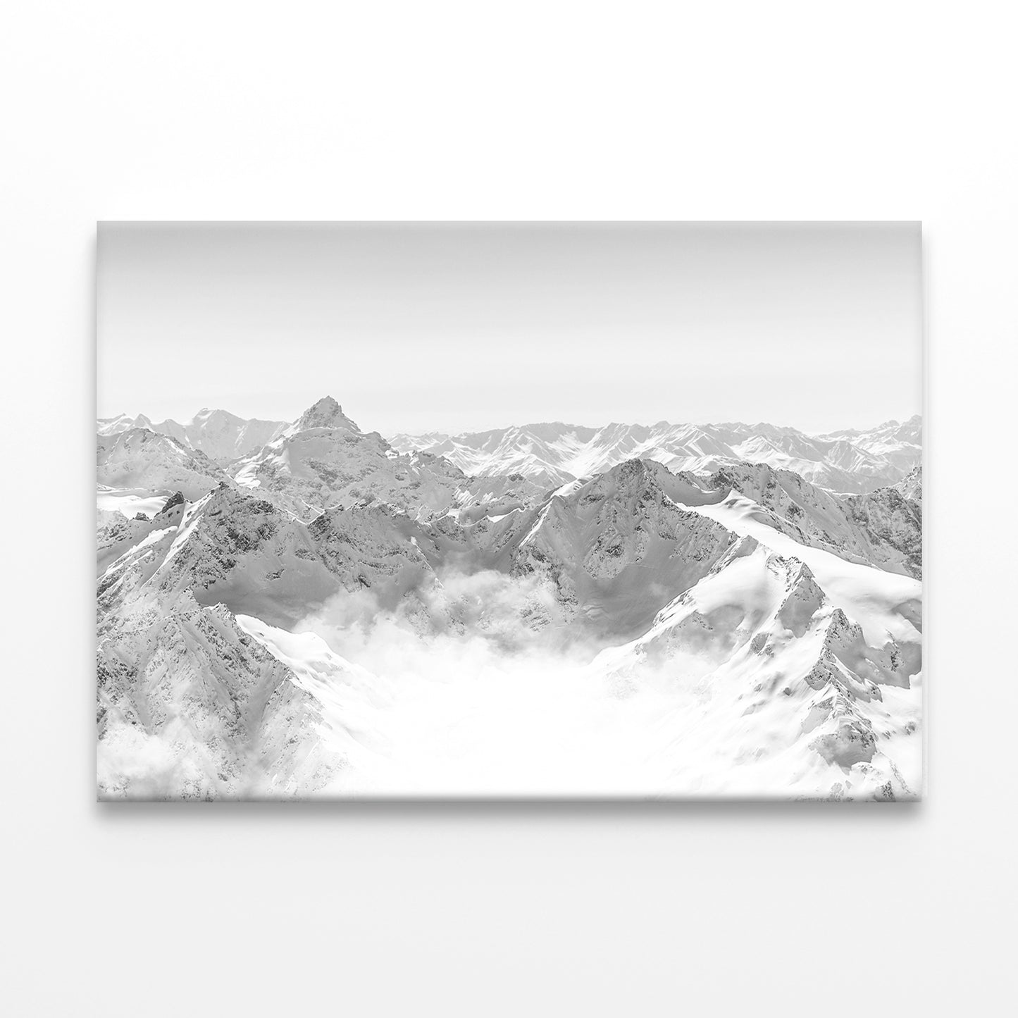 Caucasus Mountains Black and White Wall Art Decor 100% Australian Made