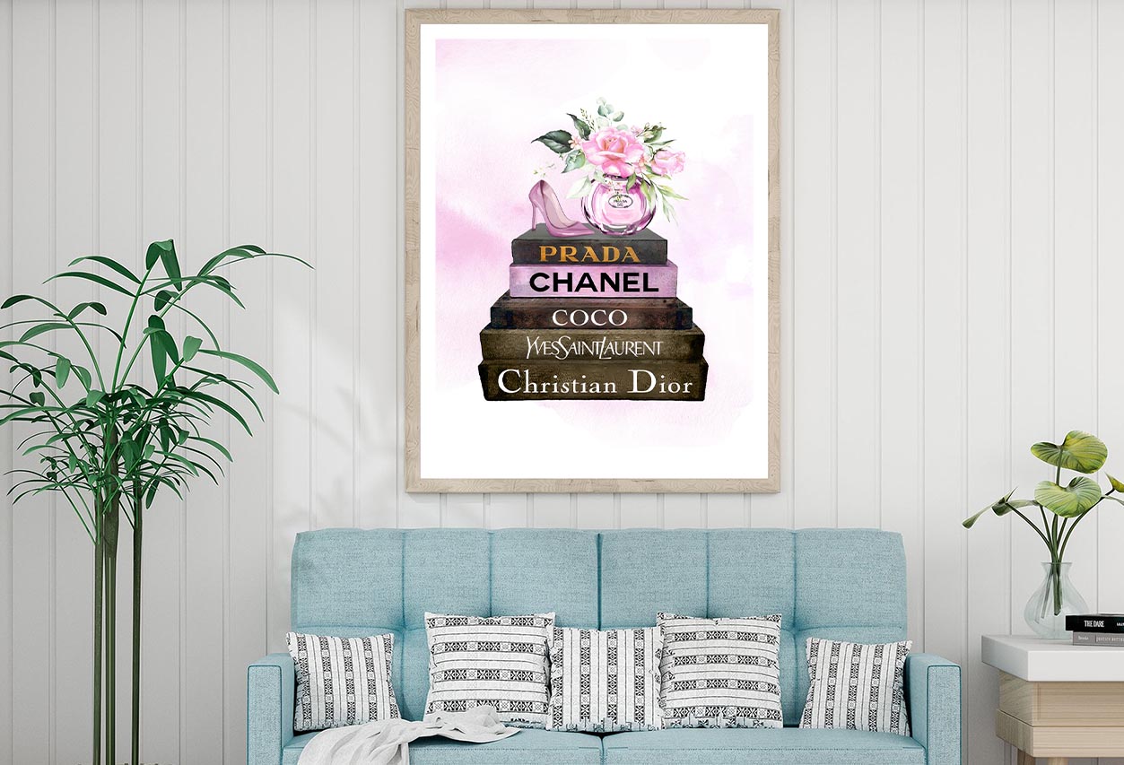 Pink Perfume On Book set Design Home Decor Premium Quality Poster Print Choose Your Sizes