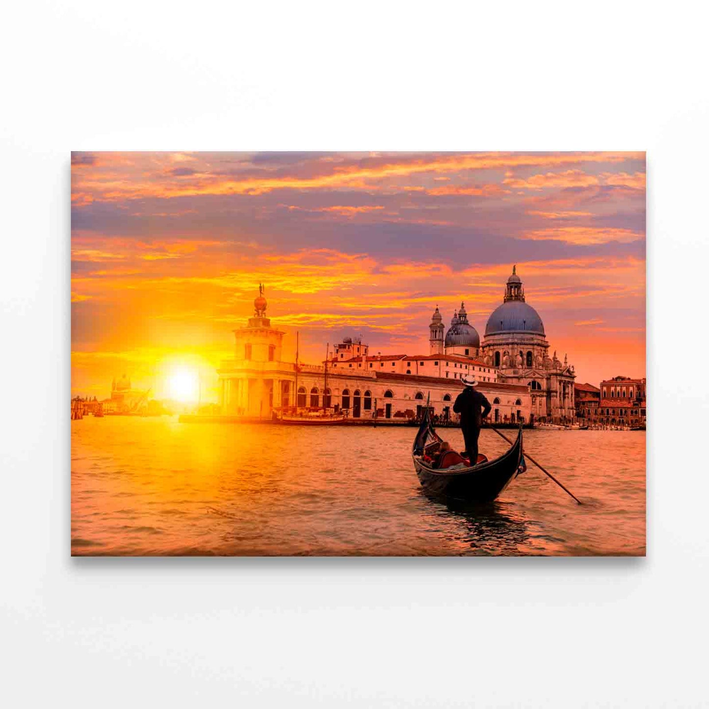 Gondolier Punting in Venice Canal Wall Art Decor 100% Australian Made