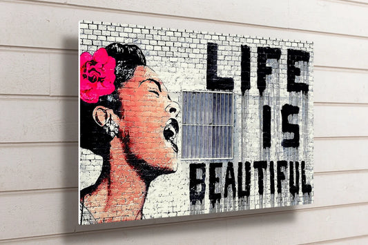 Banksy, Life Is Beautiful UV Direct Aluminum Print Australian Made Quality