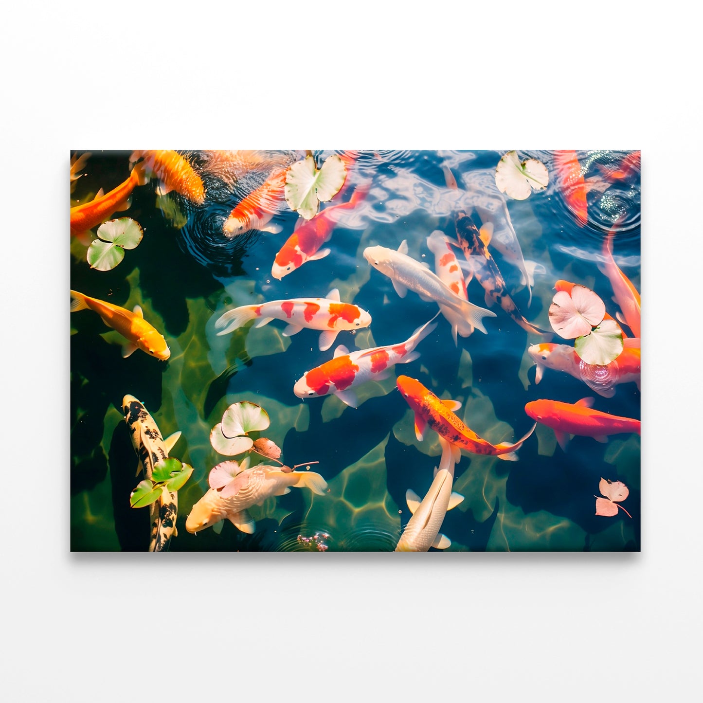 Colorful Koi Fish in Pond Wall Art Decor 100% Australian Made