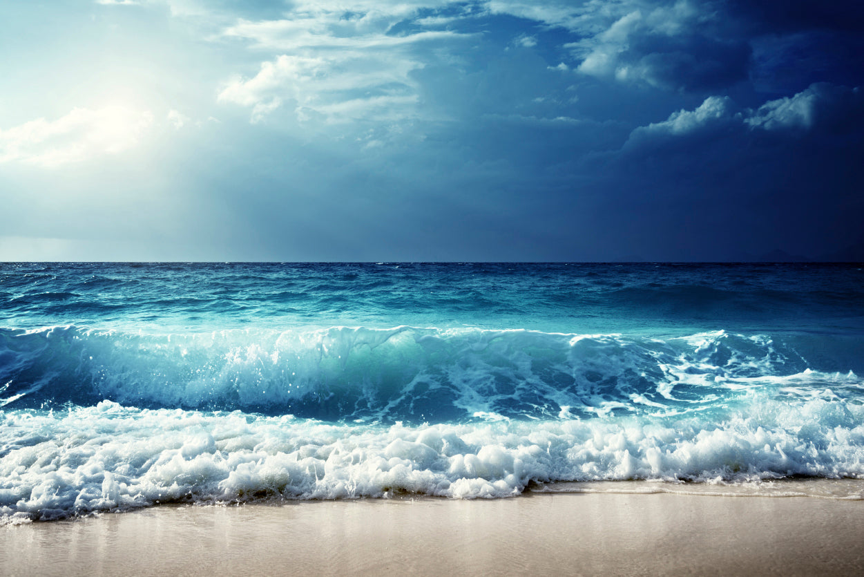 View of Waves at Seychelles Beach 90x60cm Print 100% Australian Made - Bella Home Decor