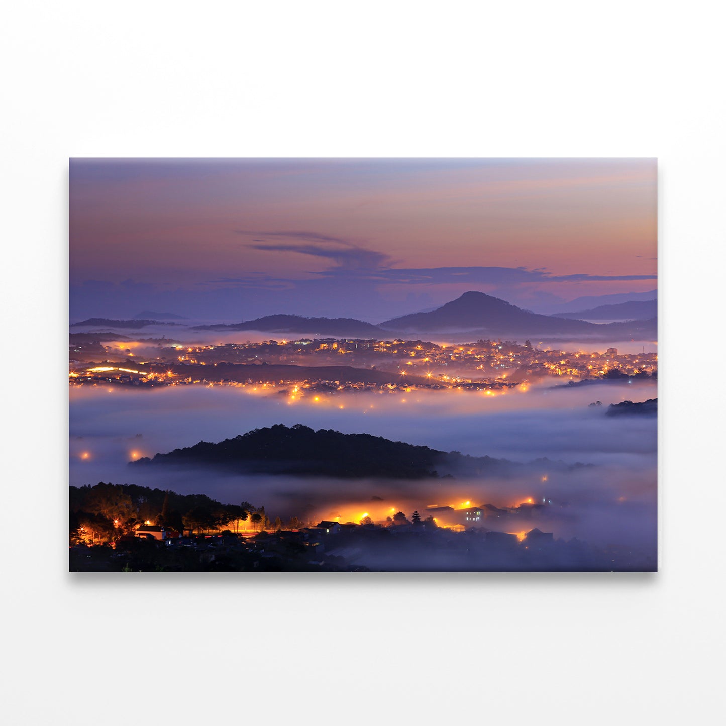 City Night Light Dalat Vietnam Wall Art Decor 100% Australian Made