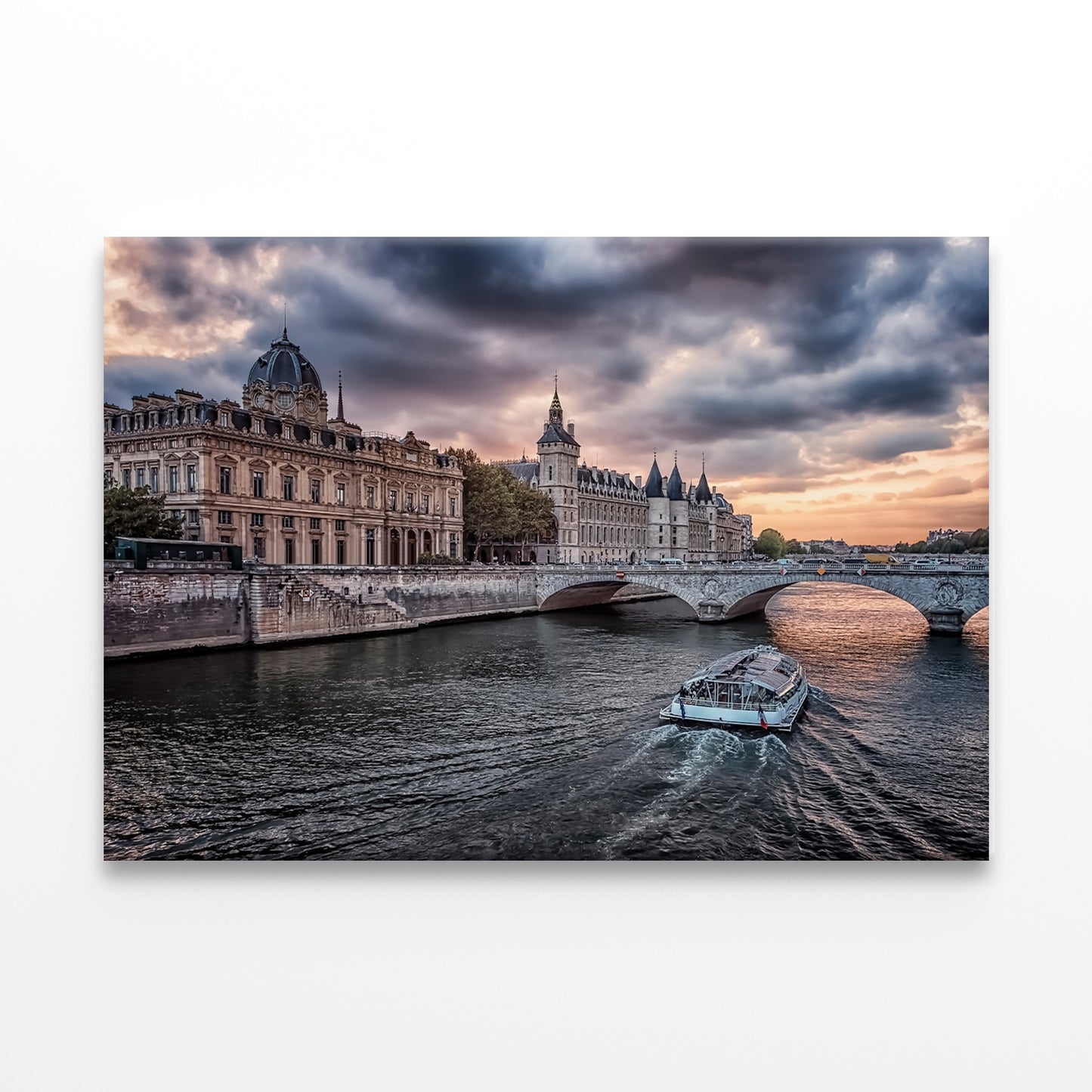 Conciergerie and Seine at Sunset Wall Art Decor 100% Australian Made