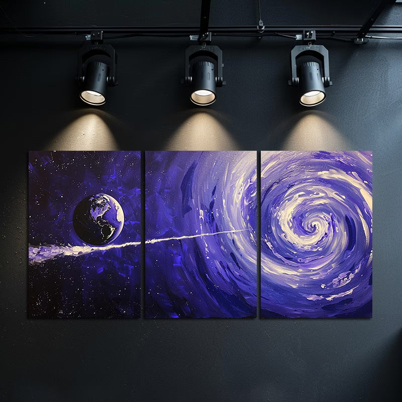 3pcs Cosmic Astronomical Abstract Space Design Wall Art Set Canvas Framed 60x90cm - High Quality Print 100% Australian Made Wall Canvas Ready to Hang