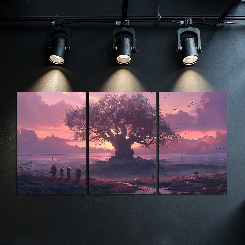 3pcs Witcher-Inspired Fantasy Landscape Wall Art Set Canvas Framed 50x70cm - High Quality Print 100% Australian Made Wall Canvas Ready to Hang