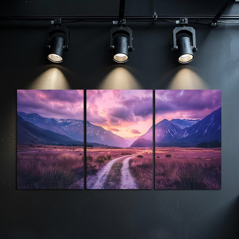 3pcs New Zealand Landscape Mountain Road Scenery Wall Art Set Canvas Framed 50x70cm - High Quality Print 100% Australian Made Wall Canvas Ready to Hang