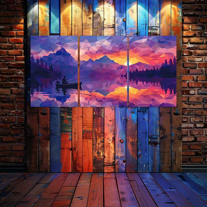 3pcs Abstract Minimalist Landscape with Mountain Wall Art Set Canvas Framed 60x90cm - High Quality Print 100% Australian Made Wall Canvas Ready to Hang