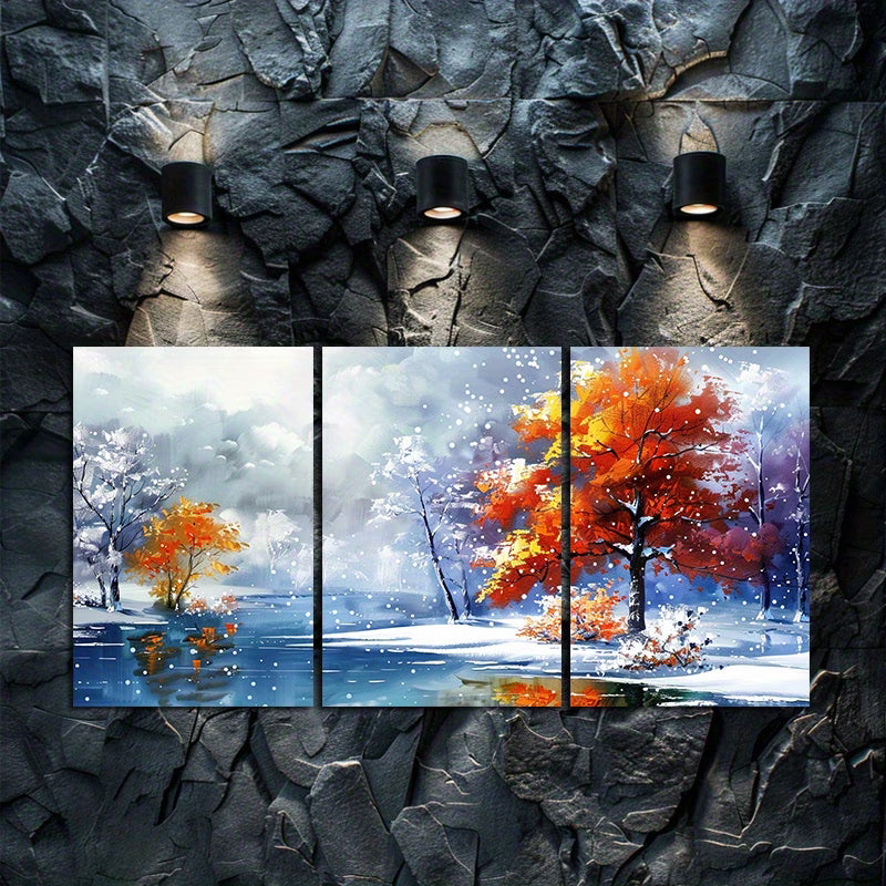 3pcs Vibrant Nature-Inspired Oil Paintings Wall Art Set Canvas Framed 50x70cm - High Quality Print 100% Australian Made Wall Canvas Ready to Hang