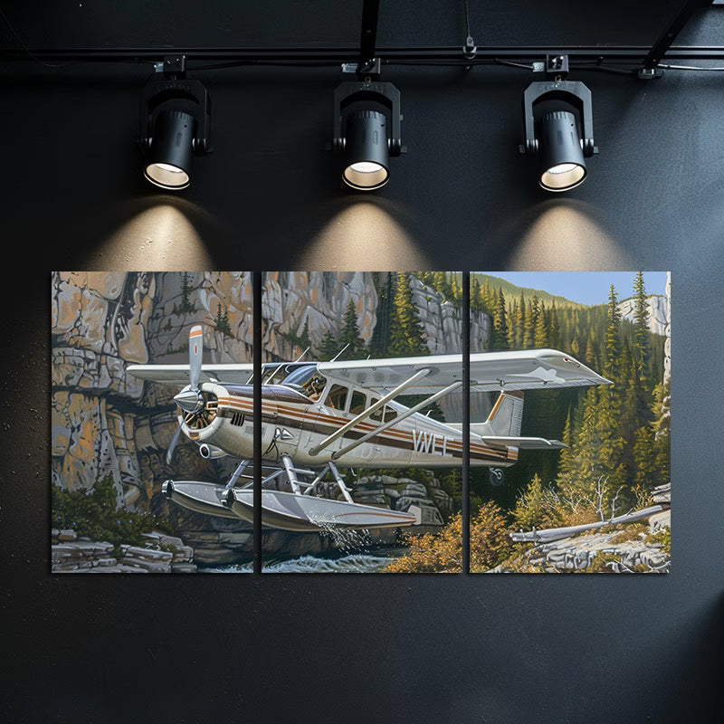 3pcs Oil Painting Alpine wing mounted flight Wall Art Set Canvas Framed 40x60cm - High Quality Print 100% Australian Made Wall Canvas Ready to Hang