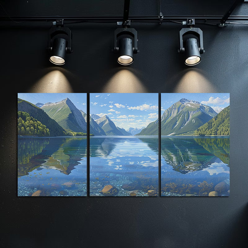 3pcs Norway's mountains are magnificent Wall Art Set Canvas Framed 60x90cm - High Quality Print 100% Australian Made Wall Canvas Ready to Hang