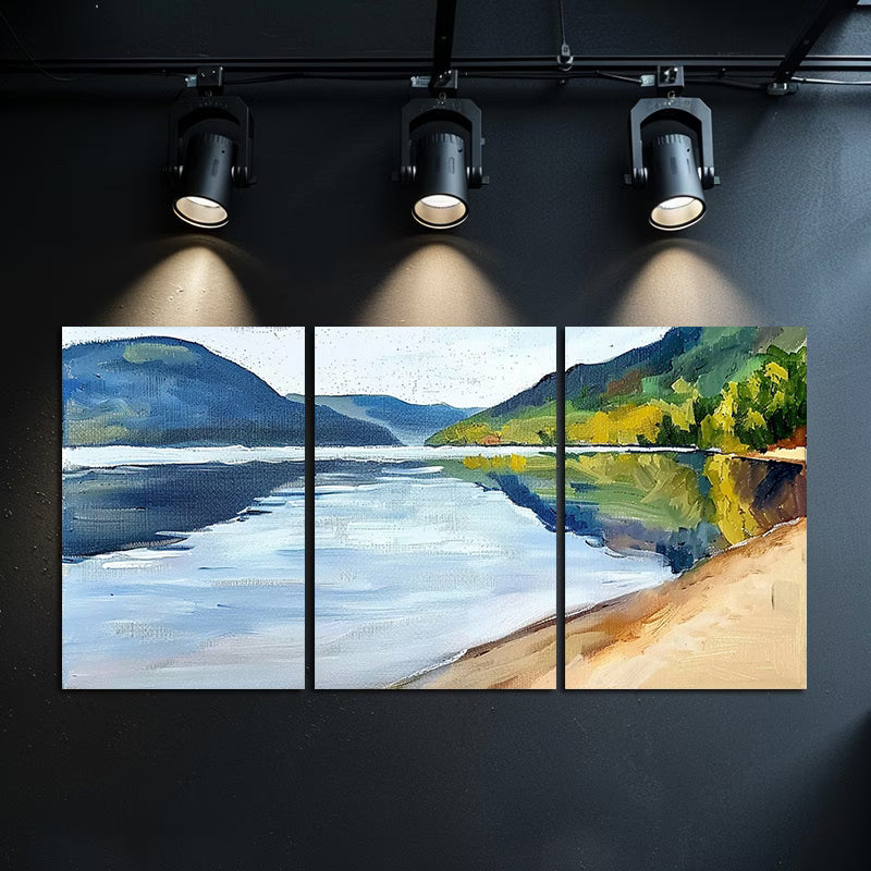 3pcs The Mountains and Rivers of Norway Wall Art Set Canvas Framed 50x70cm - High Quality Print 100% Australian Made Wall Canvas Ready to Hang