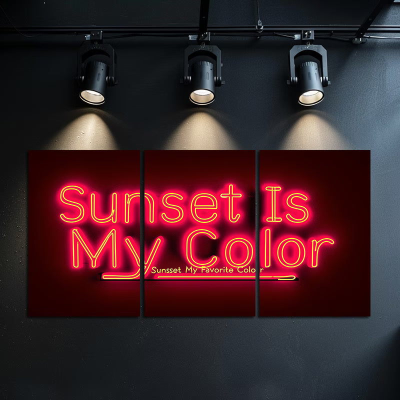 3pcs Sunset Hues Illustration Wall Art Set Canvas Framed 50x70cm - High Quality Print 100% Australian Made Wall Canvas Ready to Hang