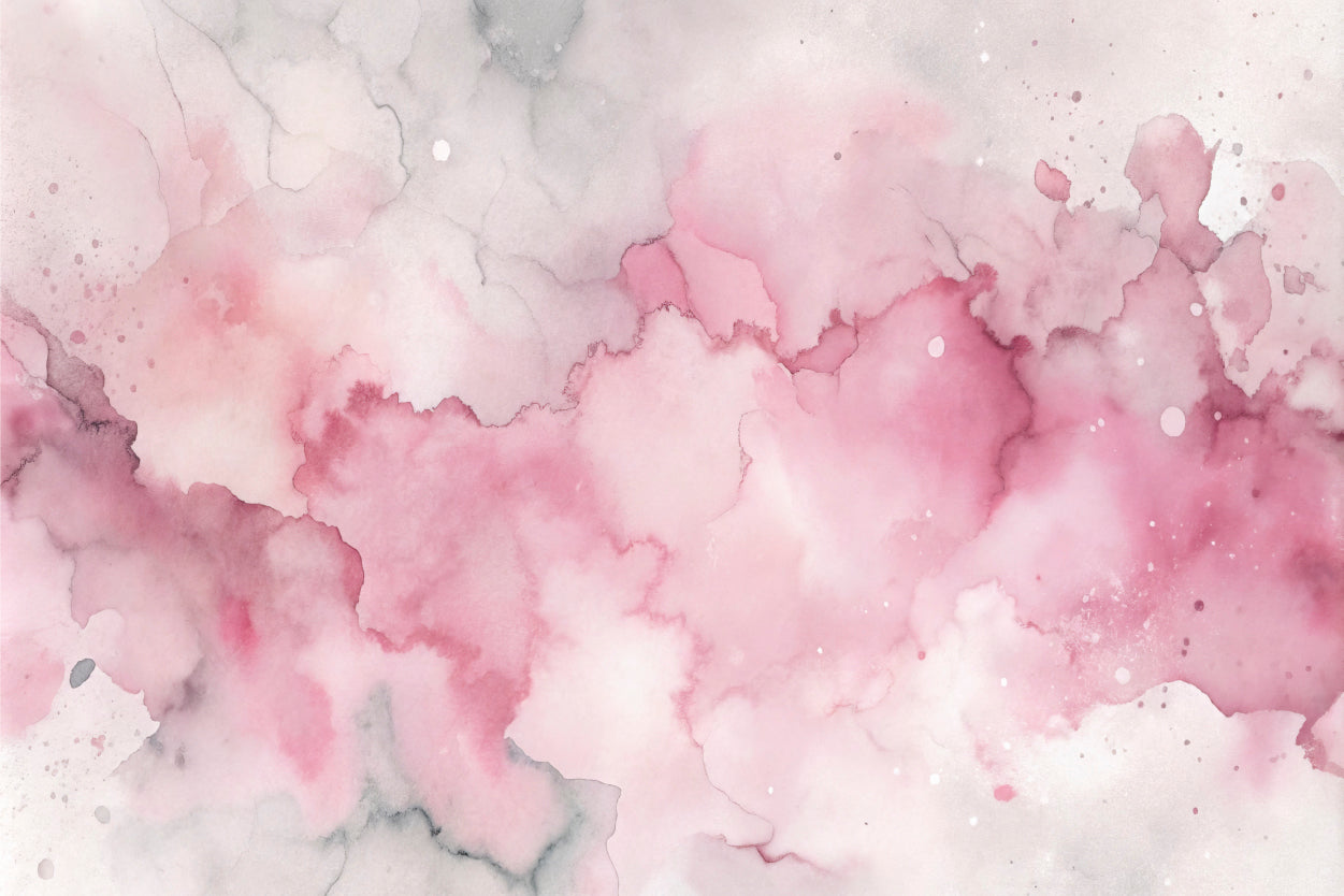 Watercolor Pink Neutral Splashes Abstract Wall Art Decor 100% Australian Made