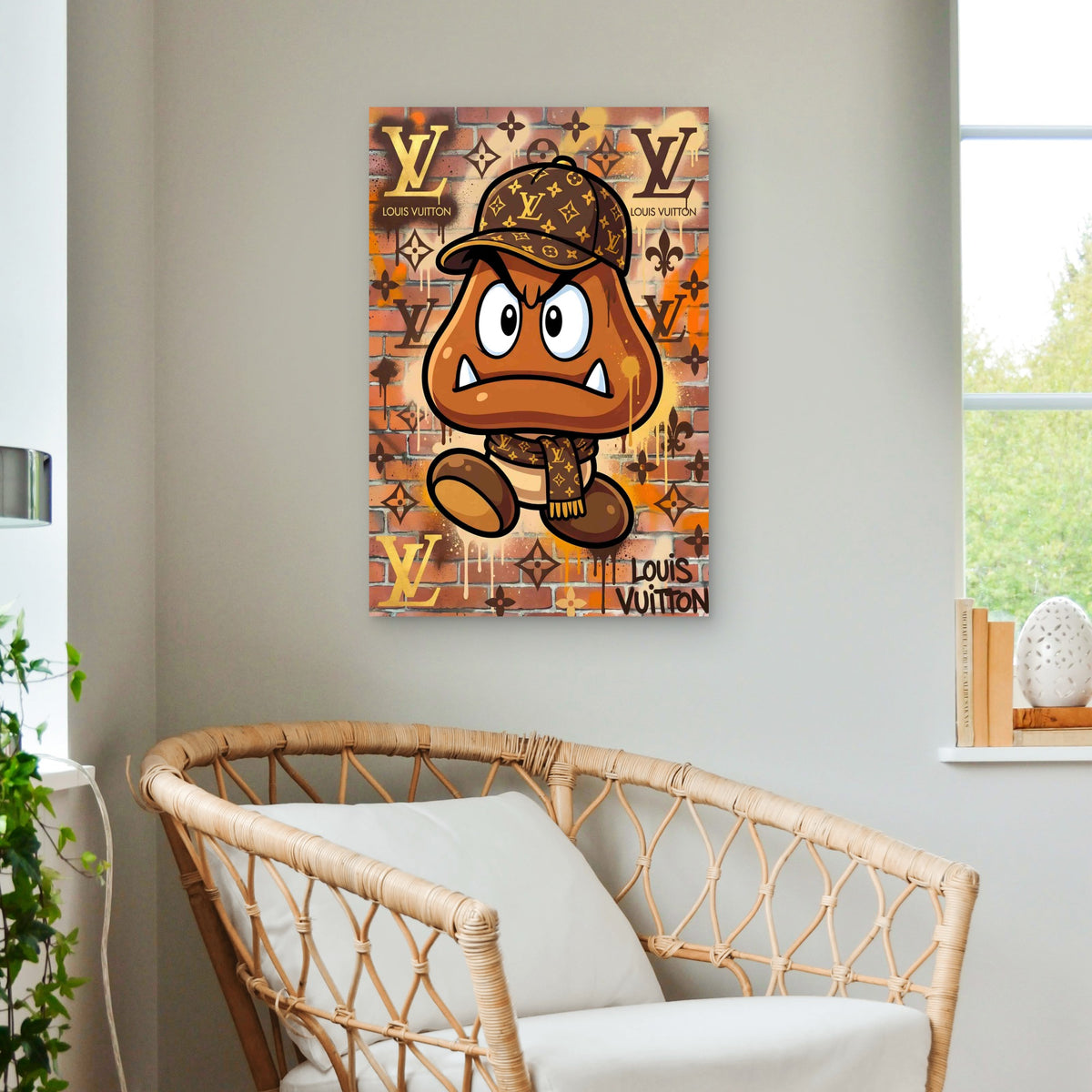 Brown Mushroom Cap Scarf Brick 40x60cm Metal Print Ready to Hang