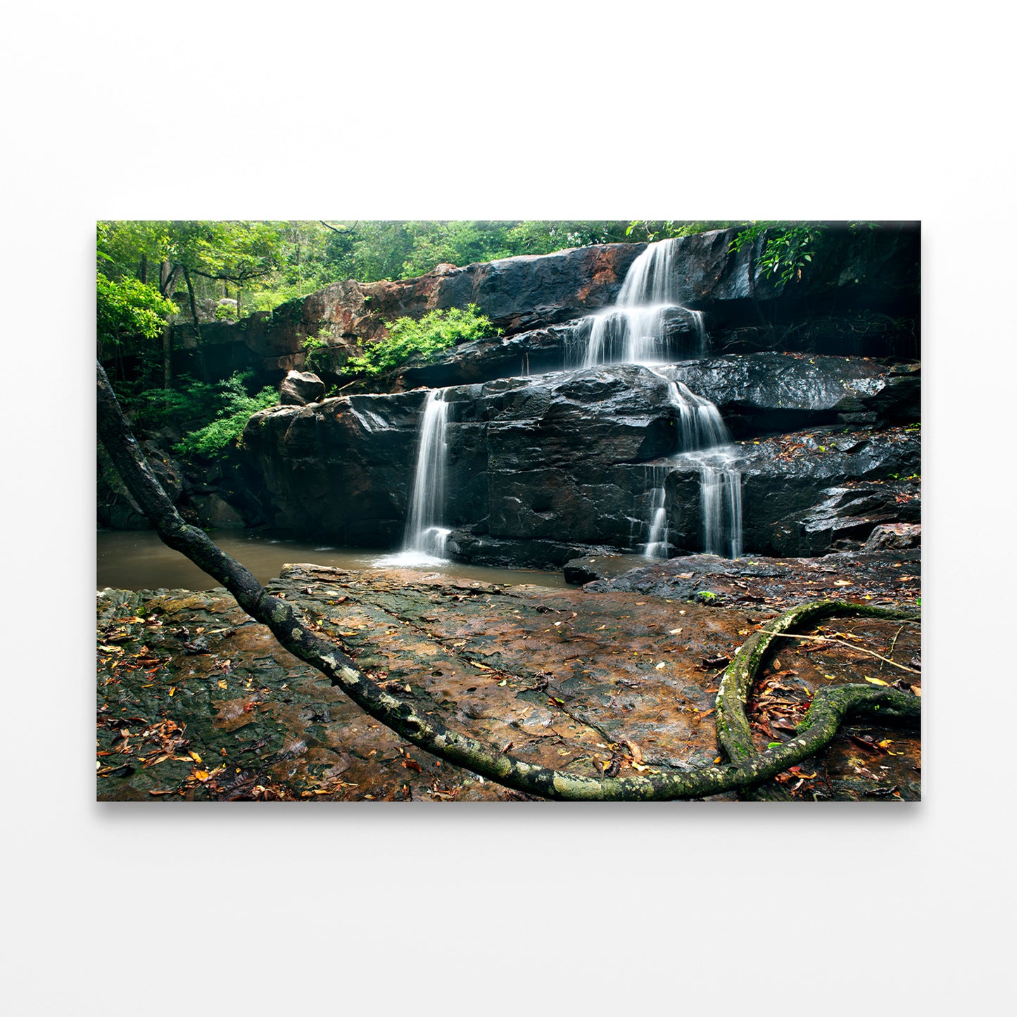 Waterfall in Pang Sida Forest Wall Art Decor 100% Australian Made