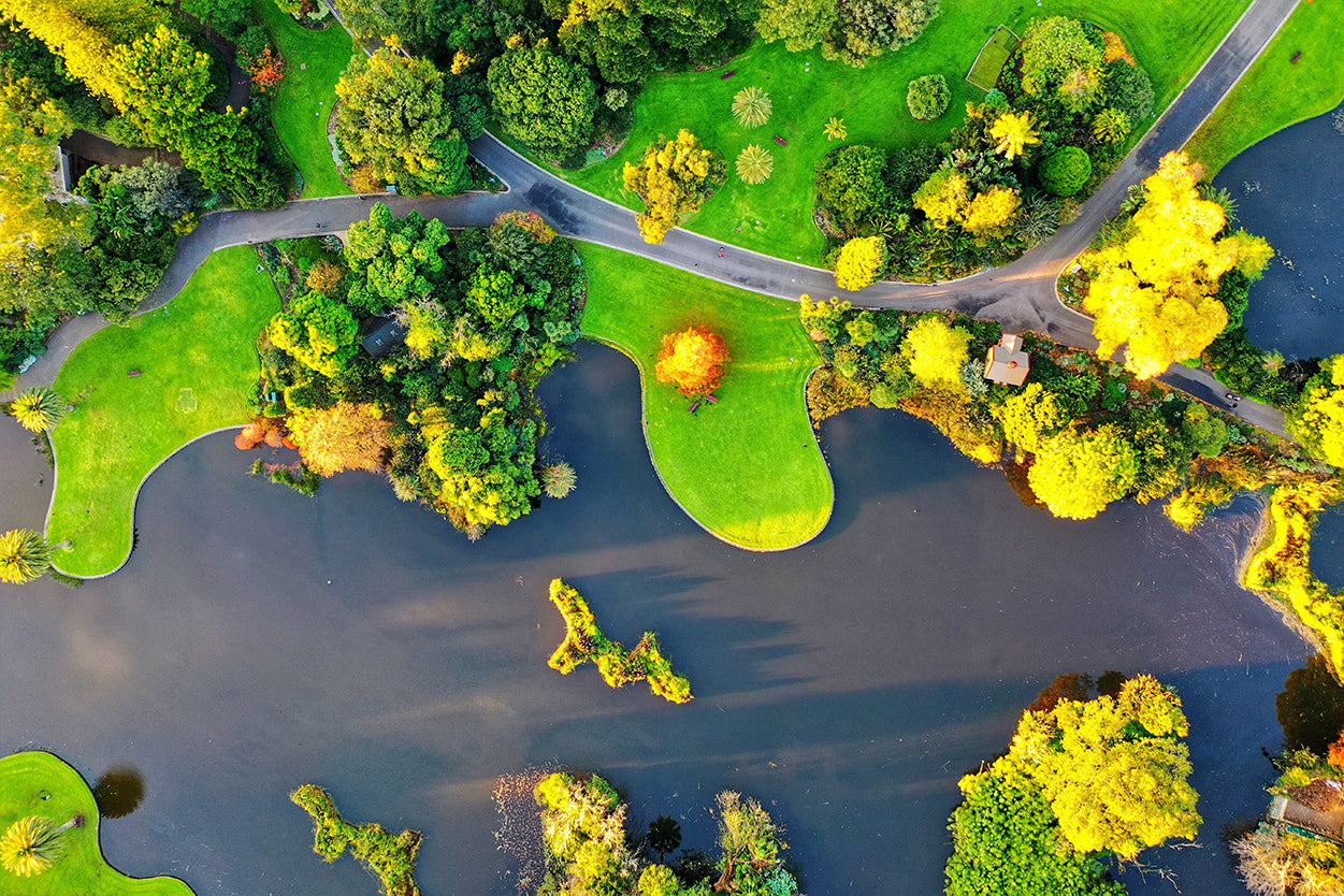 Royal Botanic Gardens Melbourne Aerial View Wall Art Decor 100% Australian Made