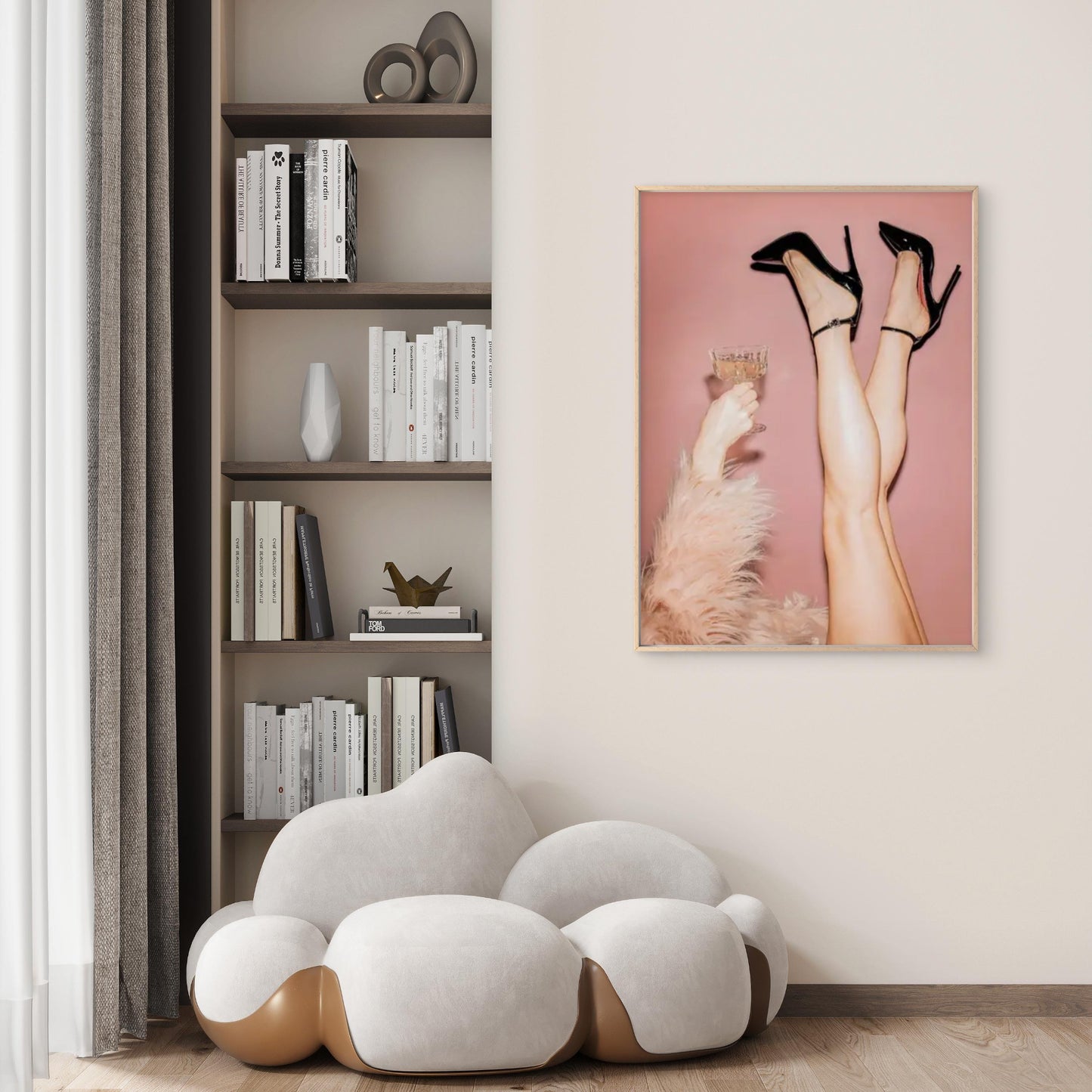 Elegant Female Legs in High Heels with Wine Glass Fashion Home Decor Premium Quality Poster Print Choose Your Sizes