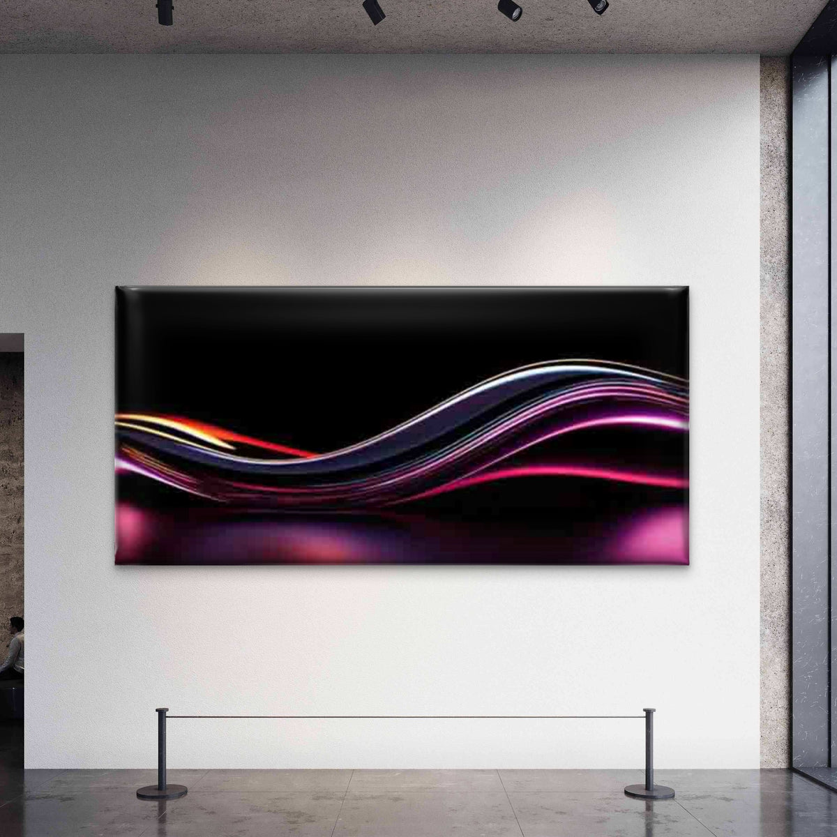 Modern Abstract Wave Wall Art Canvas Office Home Room Framed 120x60cm