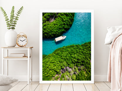 Mangrove Forest Farasan Island Glass Framed Wall Art, Ready to Hang Quality Print Without White Border White