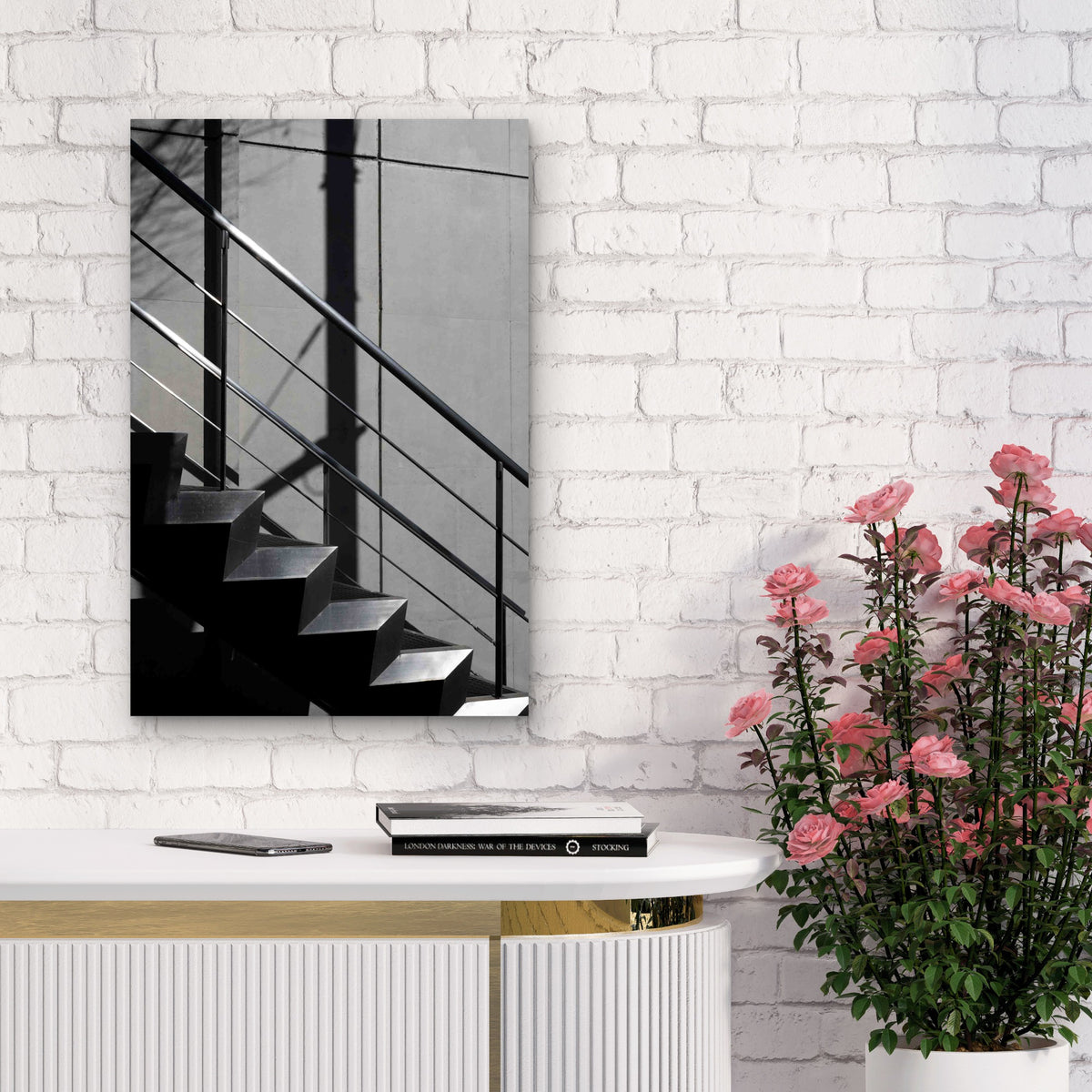 Abstract City Building Shadows 40x60cm Metal Print Ready to Hang