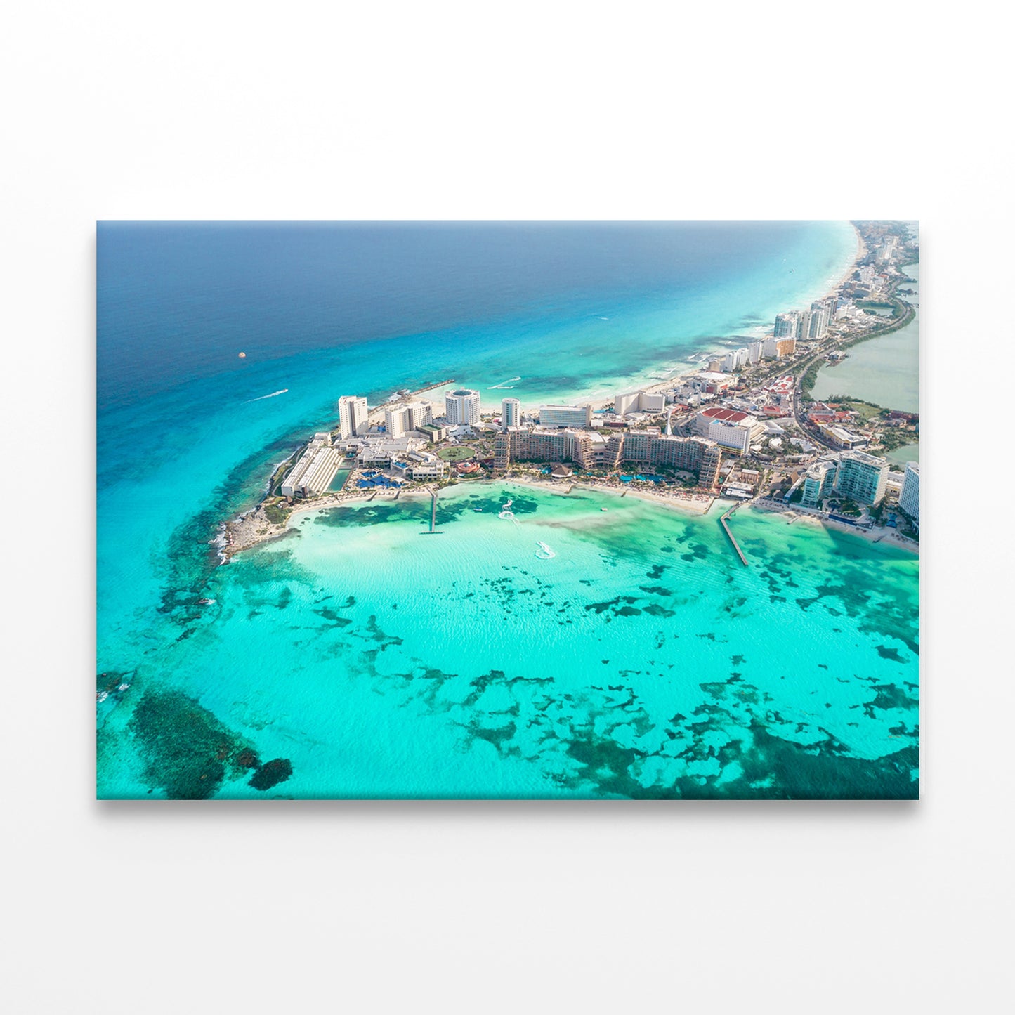 Aerial View of Cancun Beach Wall Art Decor 100% Australian Made