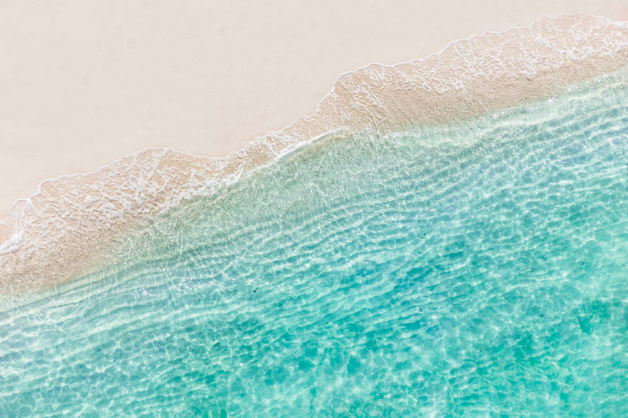 White Sand Beach with Wave Acrylic Glass Print Tempered Glass Wall Art 100% Made in Australia Ready to Hang