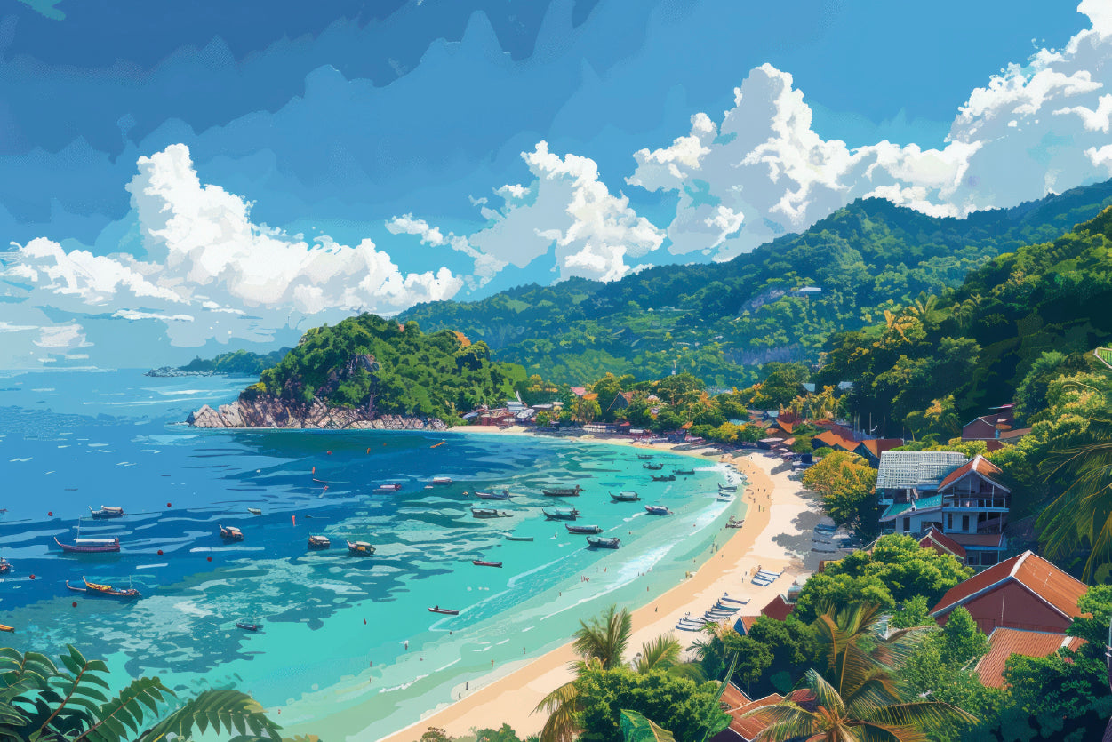 Tropical Beach Paradise with Clear Water & Nature Print 100% Australian Made