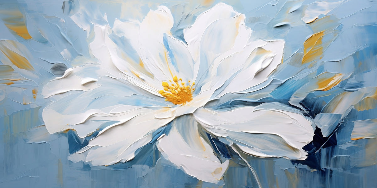 White Magnolia Bloom Flower Wall Art Canvas Office Home Room Framed 120x60cm