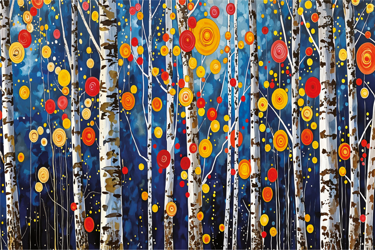 Vibrant Blooming Flower Forest Wall Art Decor 100% Australian Made