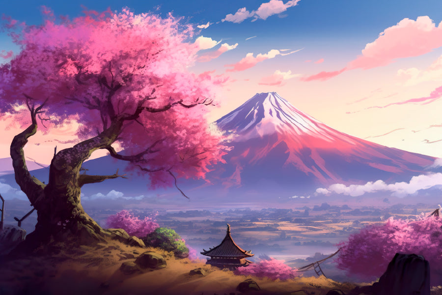 Fuji & Cherry Blossom Season Print 100% Australian Made