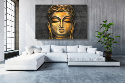 Yellow Buddha Wall Art UV Direct Aluminum Print Australian Made Quality