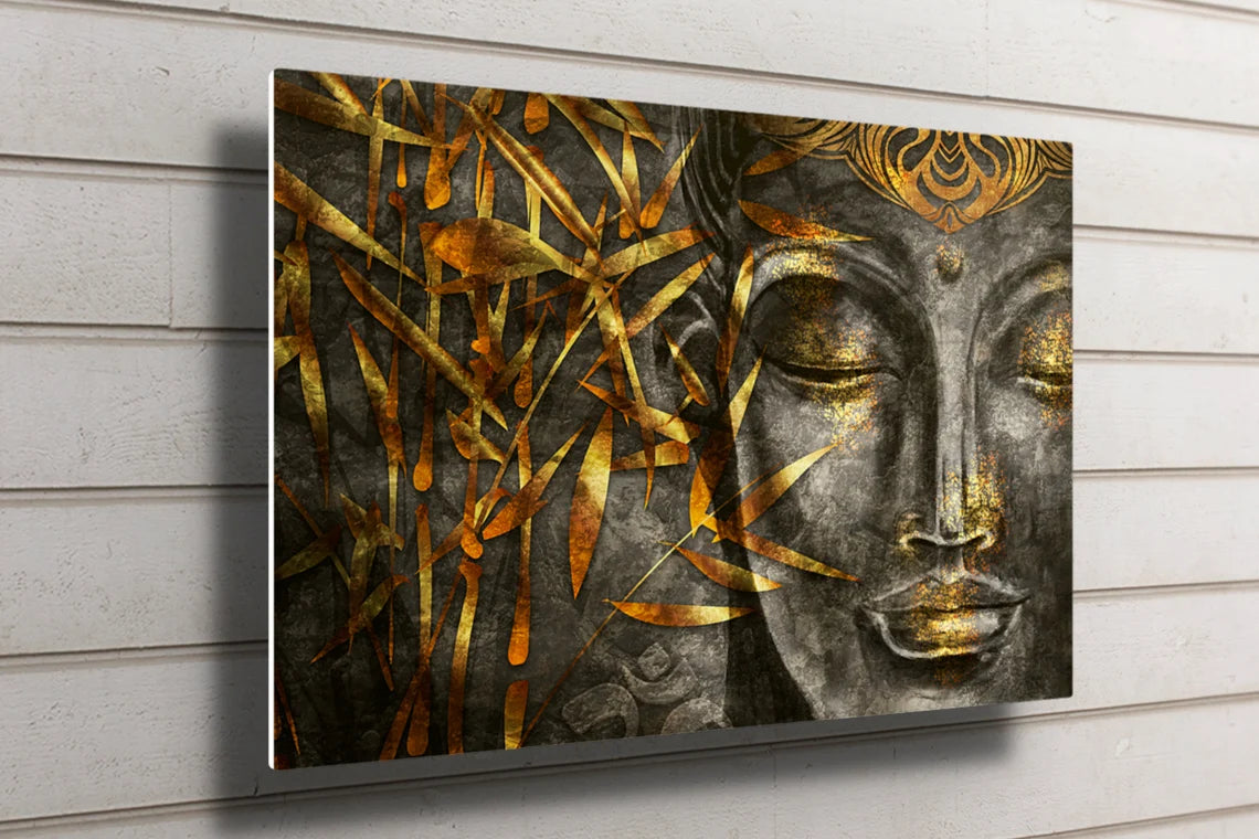 Buddha Leaves Wall Art UV Direct Aluminum Print Australian Made Quality
