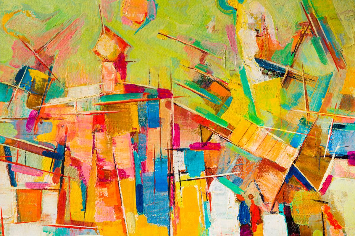 Modern Colorful Cityscape Wall Art Decor 100% Australian Made