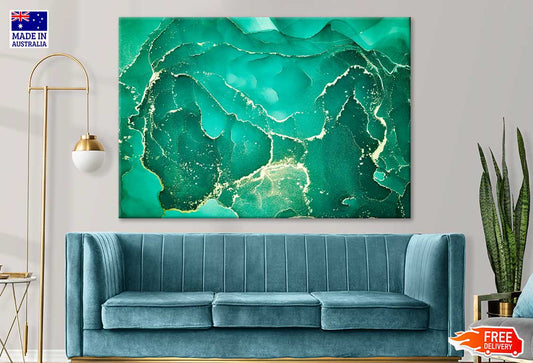 Green Abstract Fluid Art Print 100% Australian Made