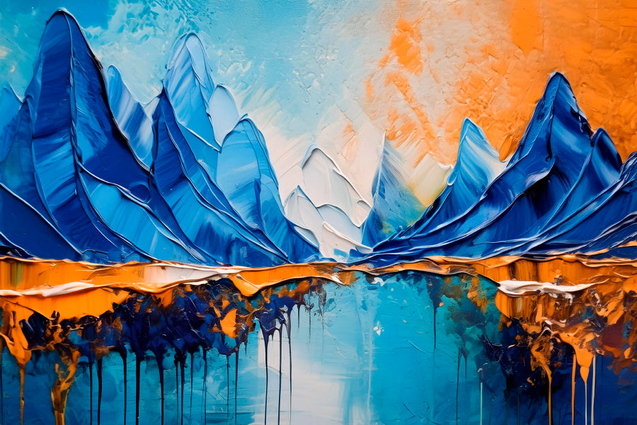 Abstract Mountain Oil Paint Home Decor Premium Quality Poster Print Choose Your Sizes - Bella Home Decor