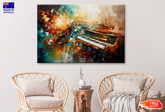 Piano Abstract Musical Oil Painting Wall Art Limited Edition High Quality Print