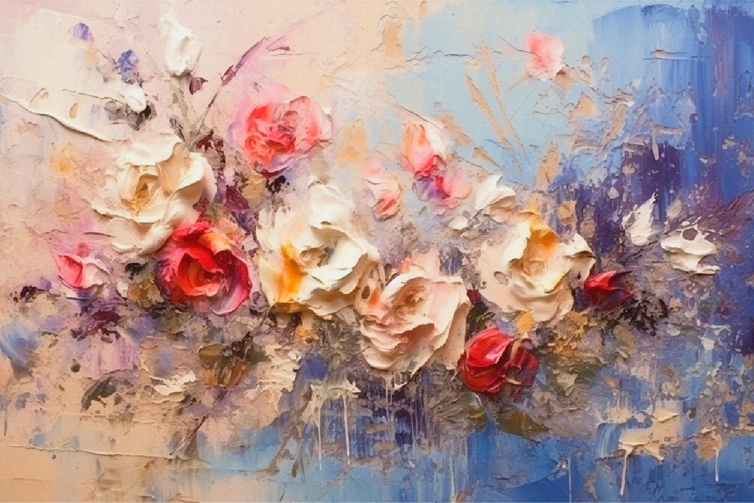 Colorful Floral Abstract Painting 90x60cm Print 100% Australian Made - Bella Home Decor