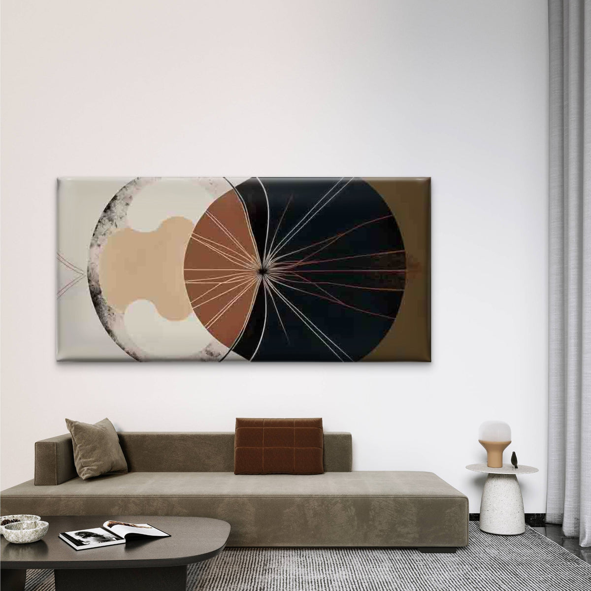 Abstract Geometric Radial Wall Art Canvas Office Home Room Framed 120x60cm