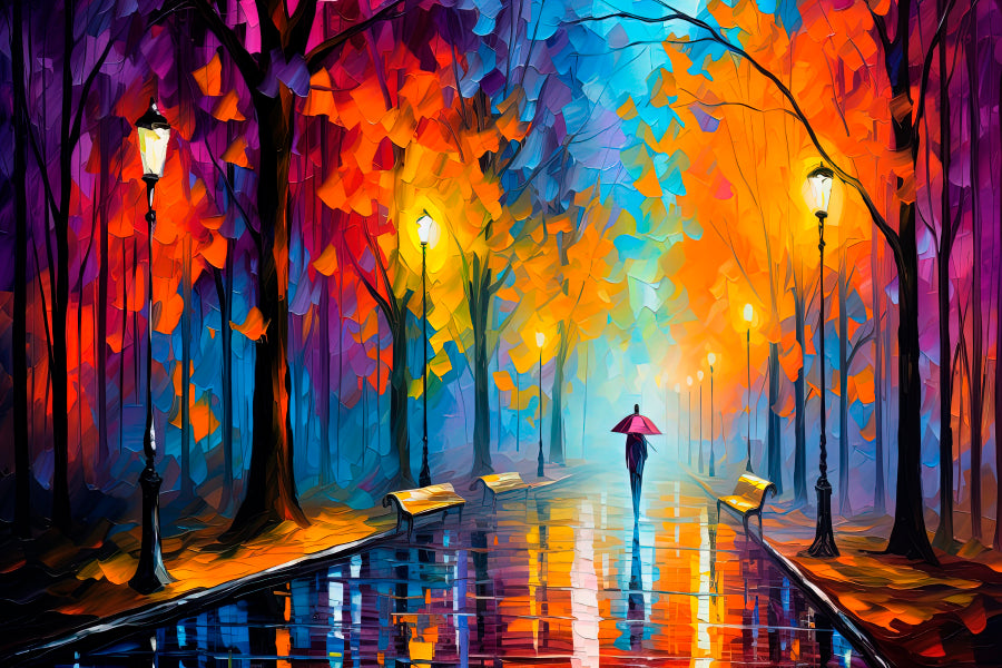 Walking Women & City Nightlife Home Decor Premium Quality Poster Print Choose Your Sizes - Bella Home Decor