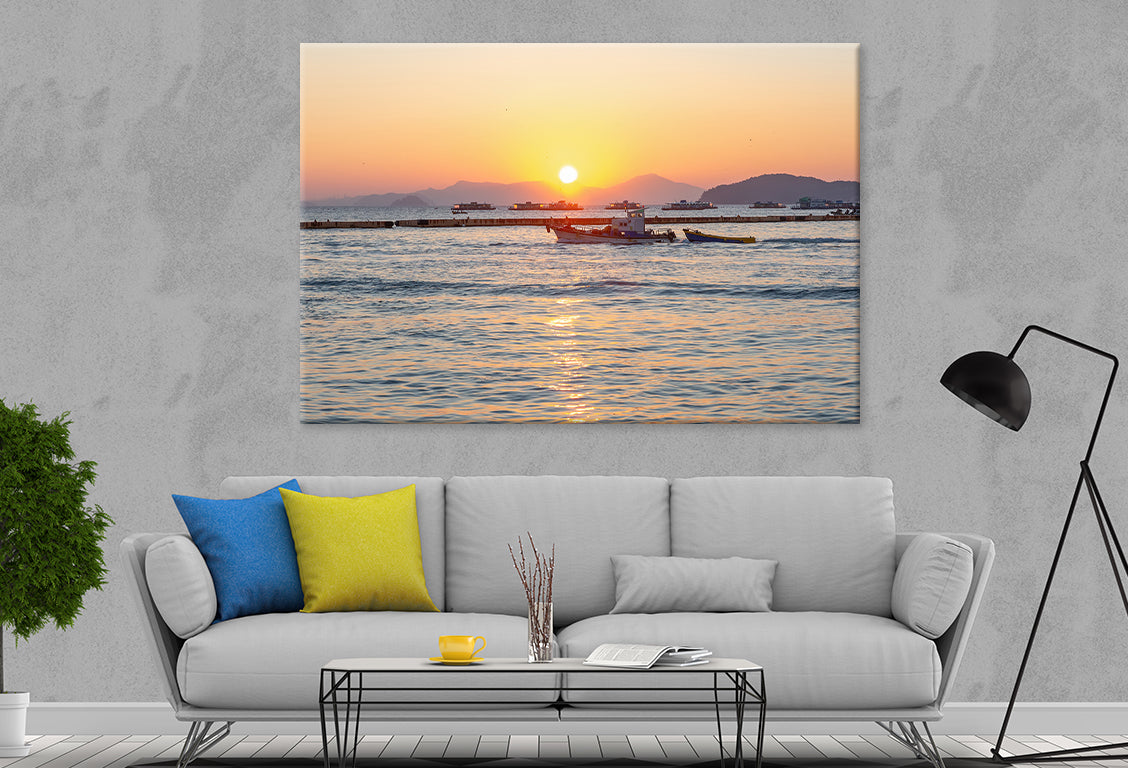 Morning Winter Sea at Sunrise Wall Art Decor 100% Australian Made