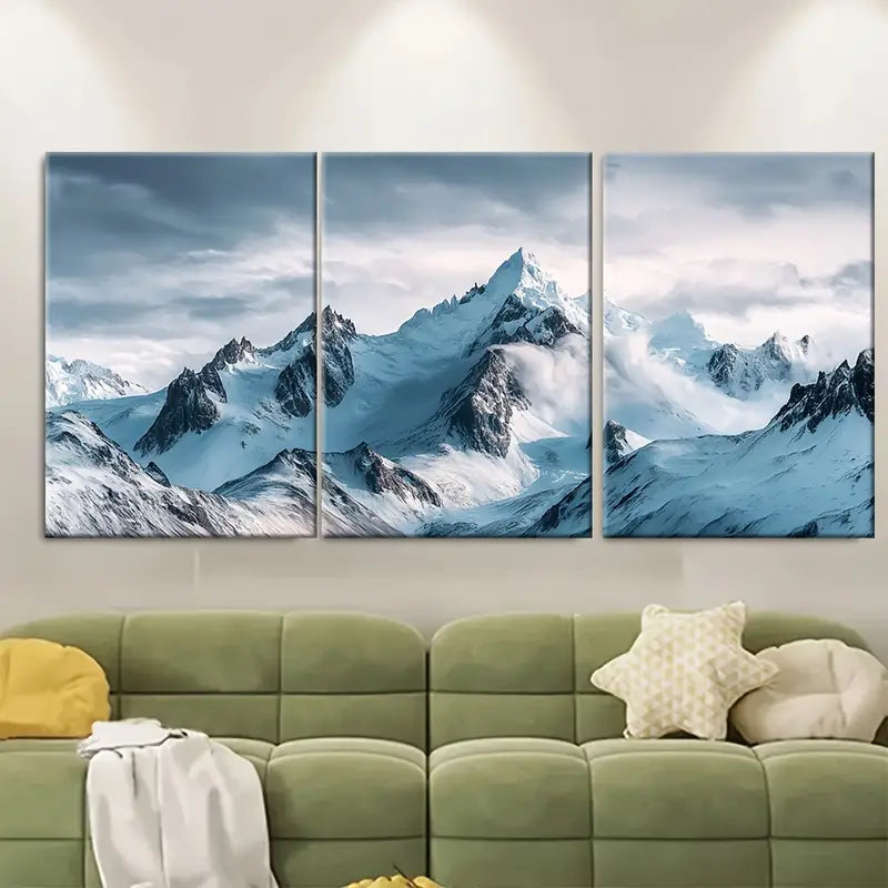 3pcs Tierra Del Fuego Andes Mountain Wall Art Set Canvas Framed 60x90cm - High Quality Print 100% Australian Made Wall Canvas Ready to Hang