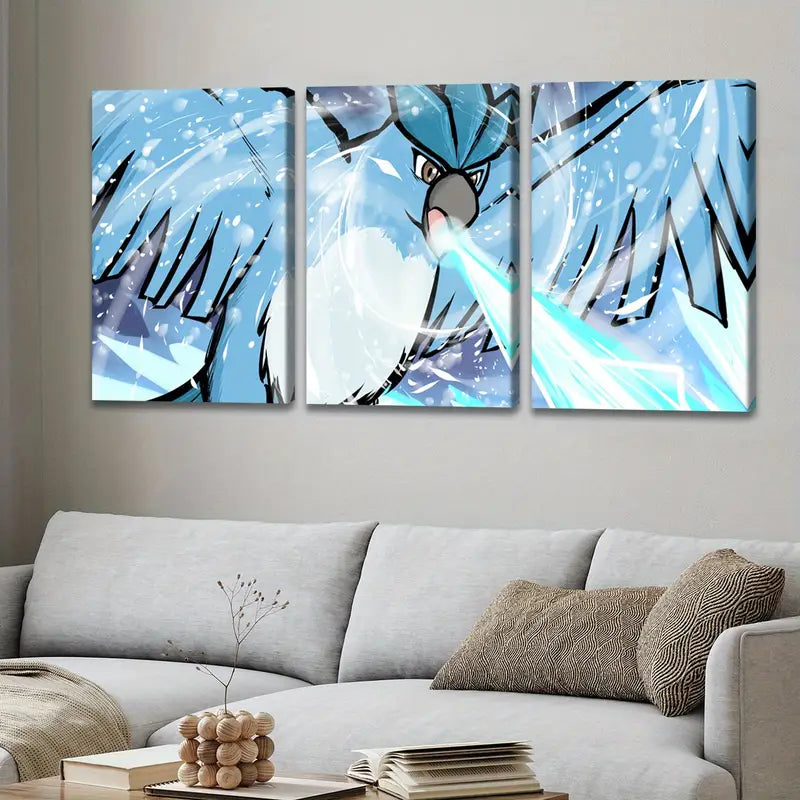 3pcs Pocket Elf Pet Battle Anime Art Wall Art Set Canvas Framed 60x90cm - High Quality Print 100% Australian Made Wall Canvas Ready to Hang