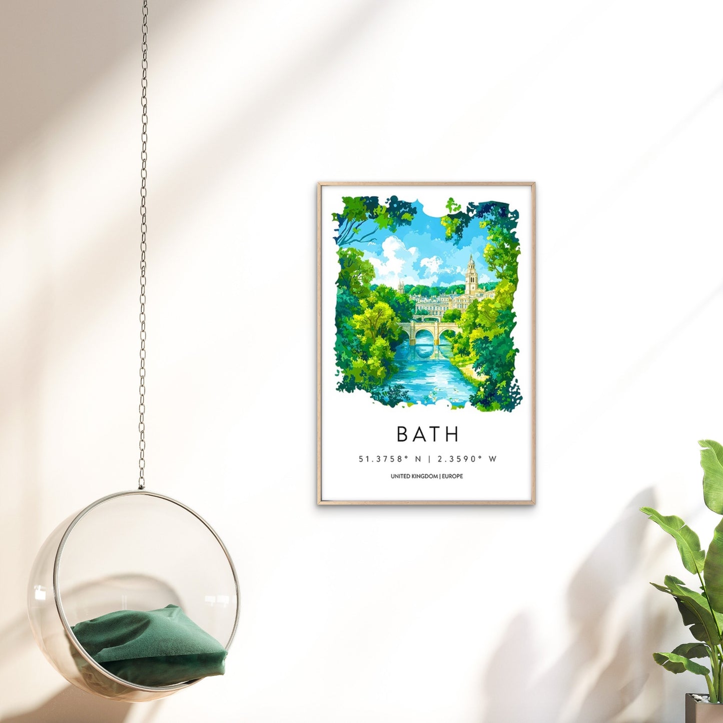 A Watercolor View Of The Beautiful City Of Bath Travel Poster Print Wall Art