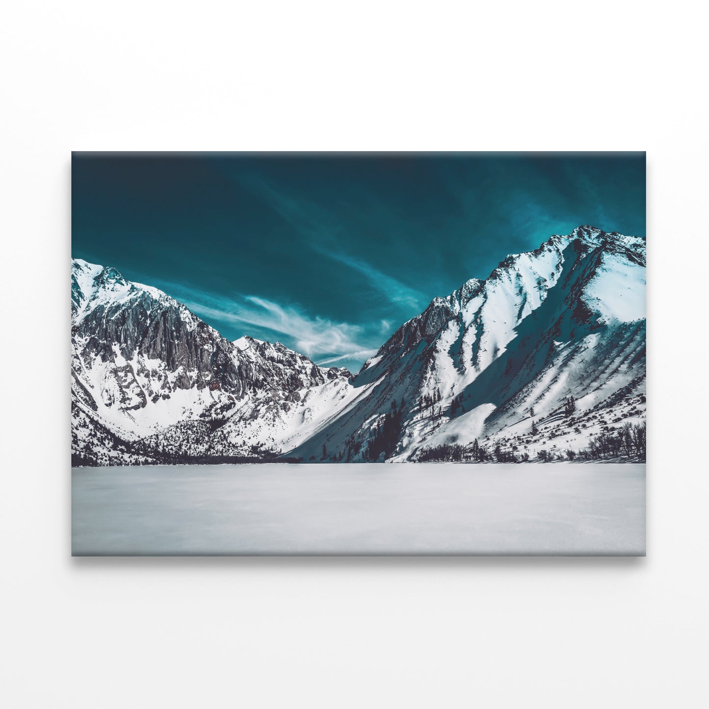 Snowy Peaks with Glacier and Lake Wall Art Decor 100% Australian Made